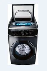 Samsung - 6.0 Cu. Ft. High-Efficiency Smart Front Load Washer with Steam and FlexWash - Black stainless steel