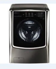 LG - SIGNATURE 5.8 Cu. Ft. High-Efficiency Smart Front Load Washer with Steam and TurboWash Technology - Premium Black Stainless Steel